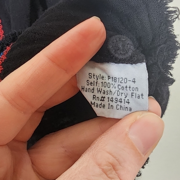 Johnny Was Black Rainy Day Blouse L - Picture 8 of 8